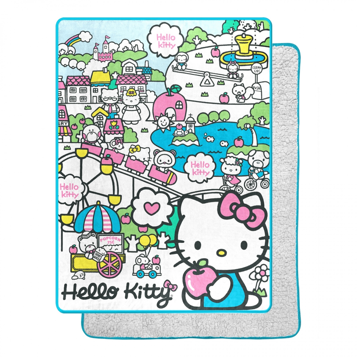 Picture of Hello Kitty 826008 60 x 80 in. Hello Kitty My Cute World Silk Touch Throw