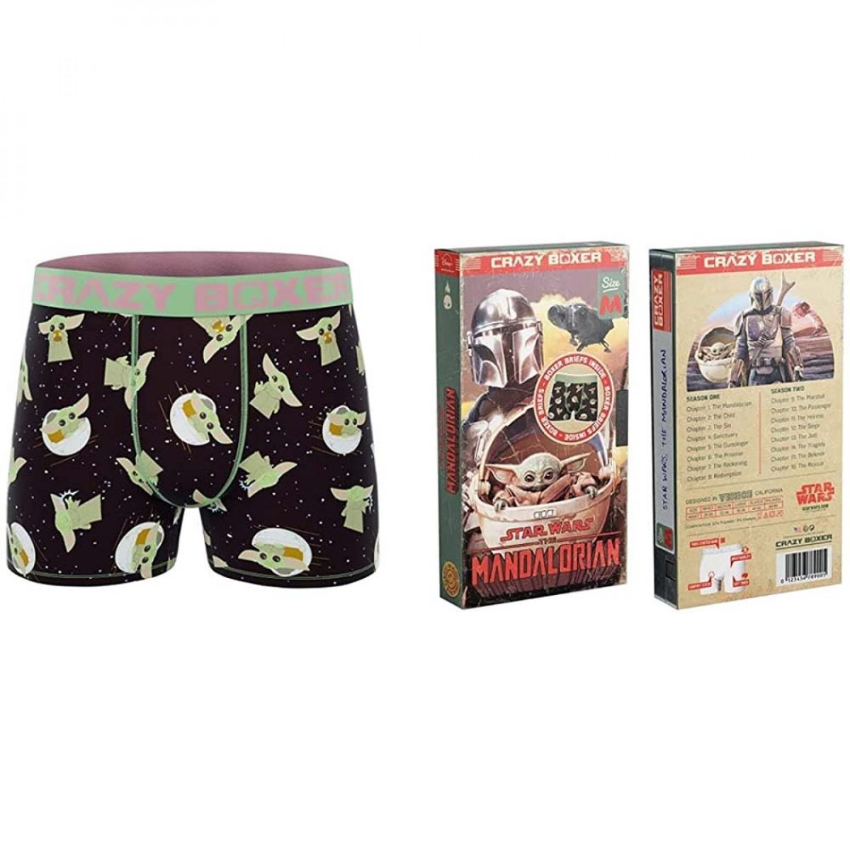 824221-large-36-38 The Mandalorian the Child Mens Boxer Briefs in VHS Tape Box, Large - 36-38 -  Star Wars, 824221-large(36-38)