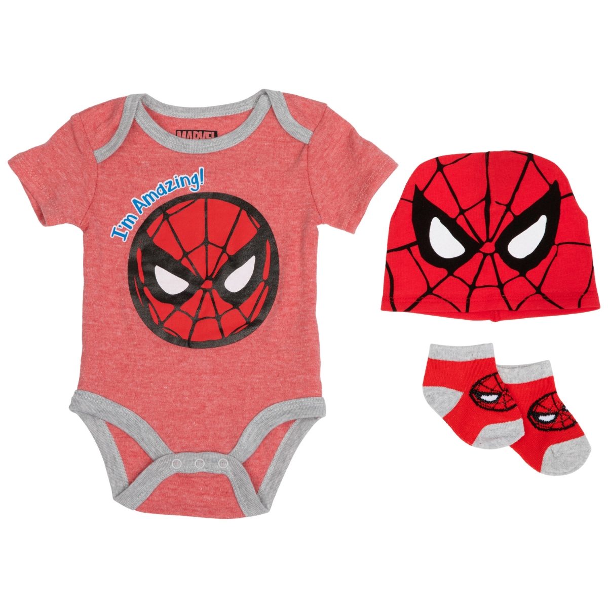 Picture of Spider-Man 828627-0-3months Marvel Im Amazing Infant Bodysuit Set&#44; 0-3 Months - 3 Piece