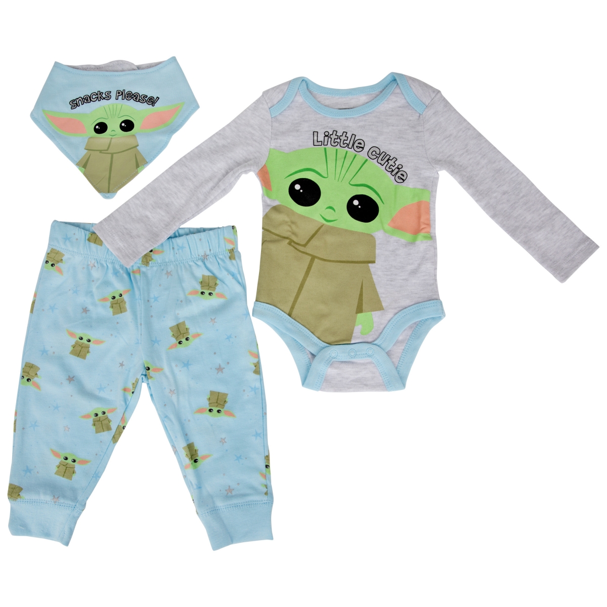Picture of Star Wars 822794-0-3months The Child Grogu Little Cutie Infant Bodysuit Set&#44; 0-3 Months - 3 Piece