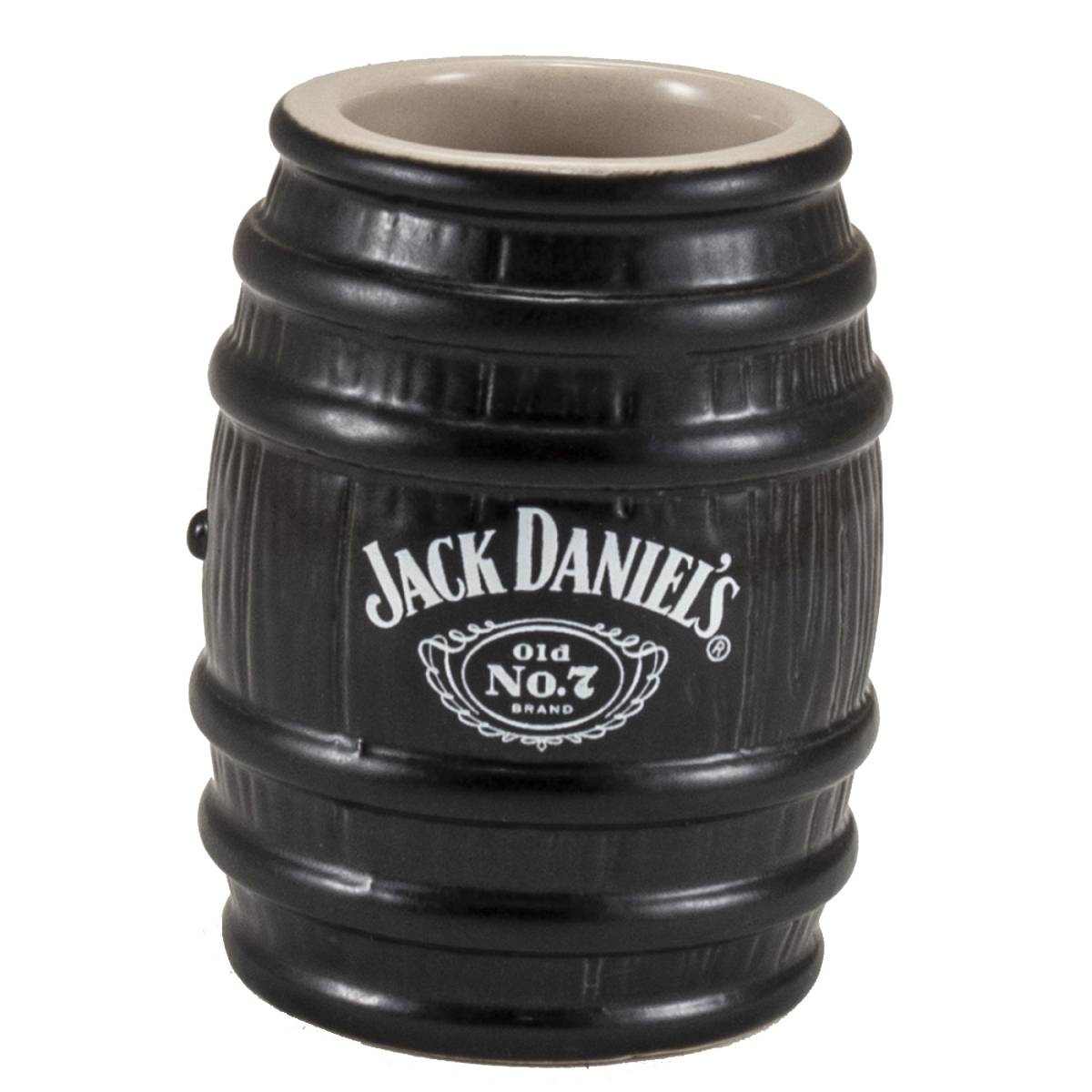844683  Black Stoneware Barrel Ceramic Shot Glass