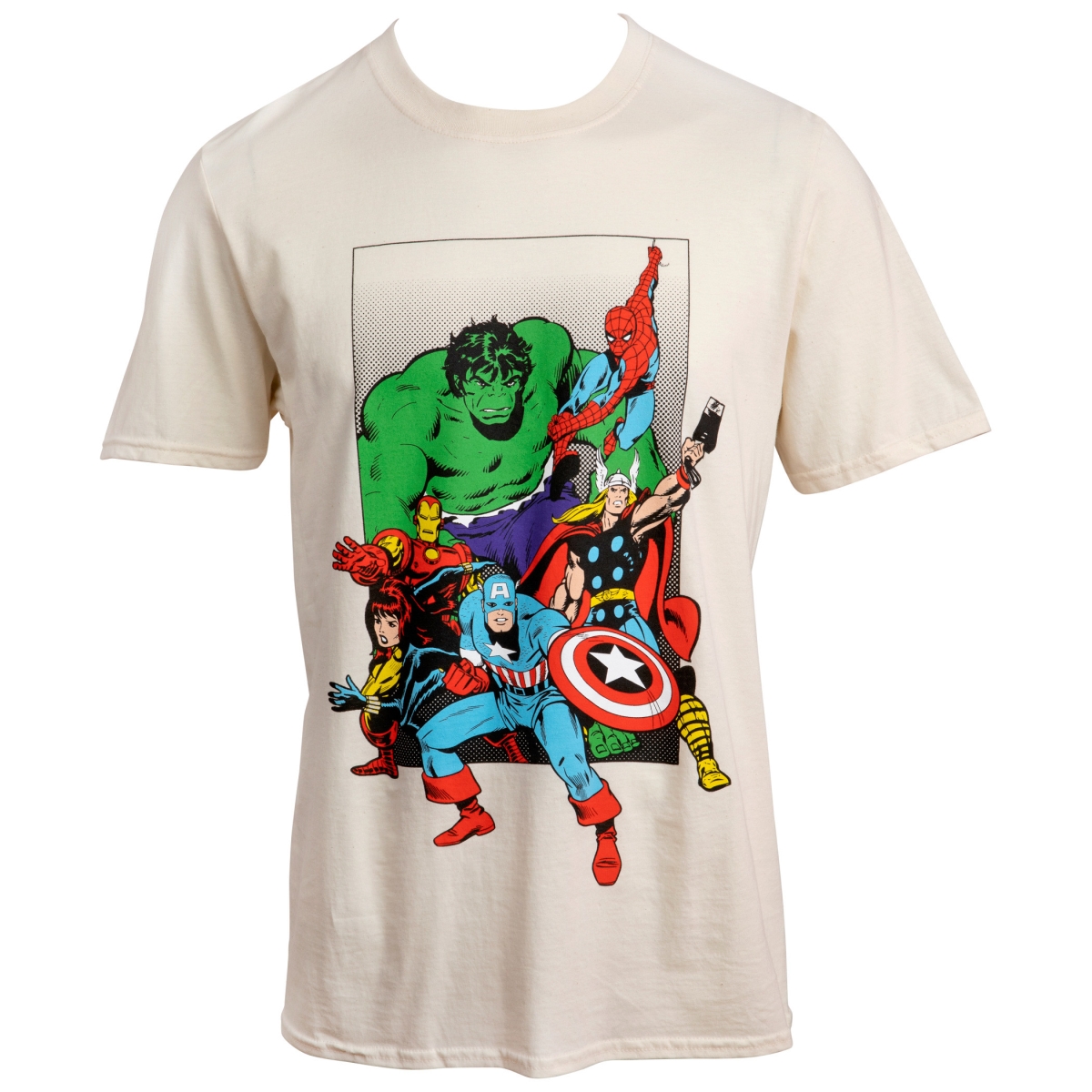 Picture of Avengers 847322-medium Marvel Comics Classic Avengers Group Stance Pose T-Shirt - Medium