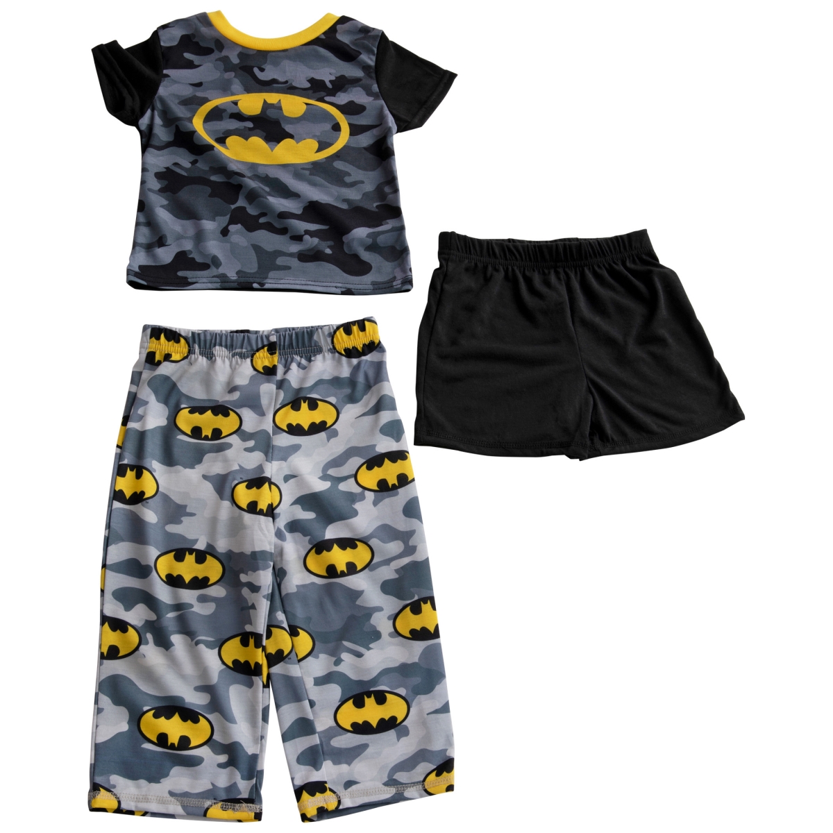 Picture of Batman 830410-toddler2t Batman Logo & Camo Pajama Shirt&#44; Short & Pant Set - Toddler 2T