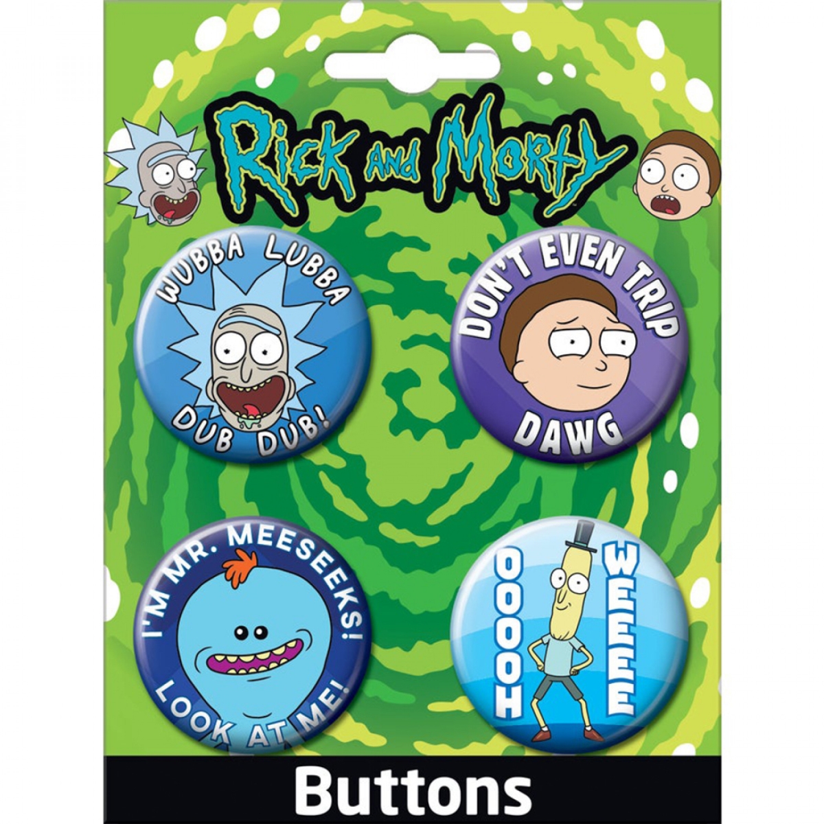 849559  Zany Characters Button Set - 4 Piece