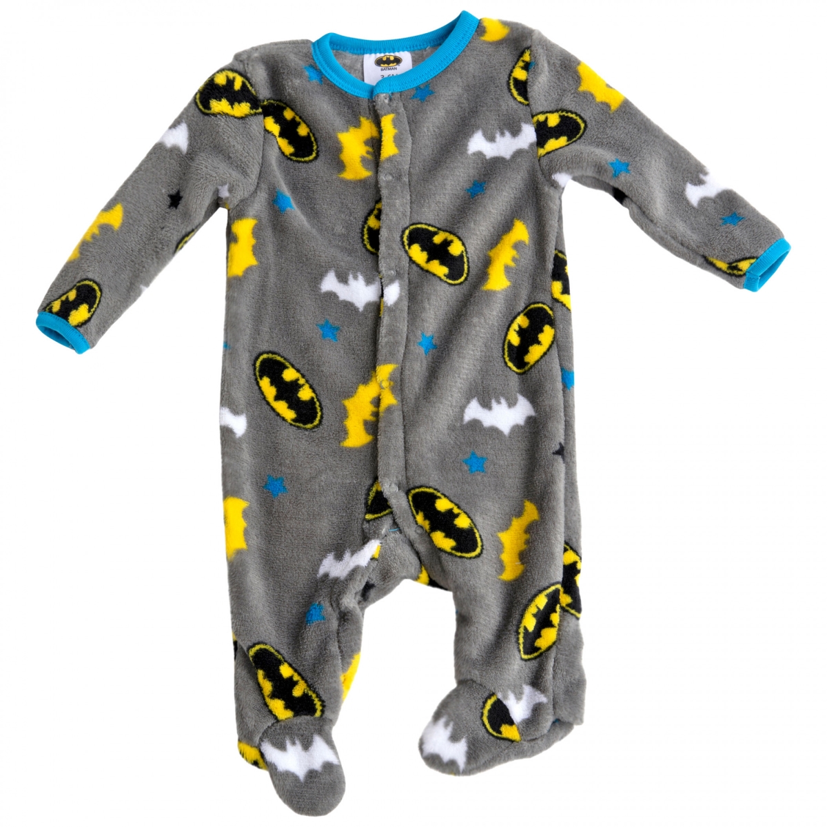Picture of Batman 822998-0-3months Batman Symbols & Logos All Over Print Footed Pajamas - 0-3 Months