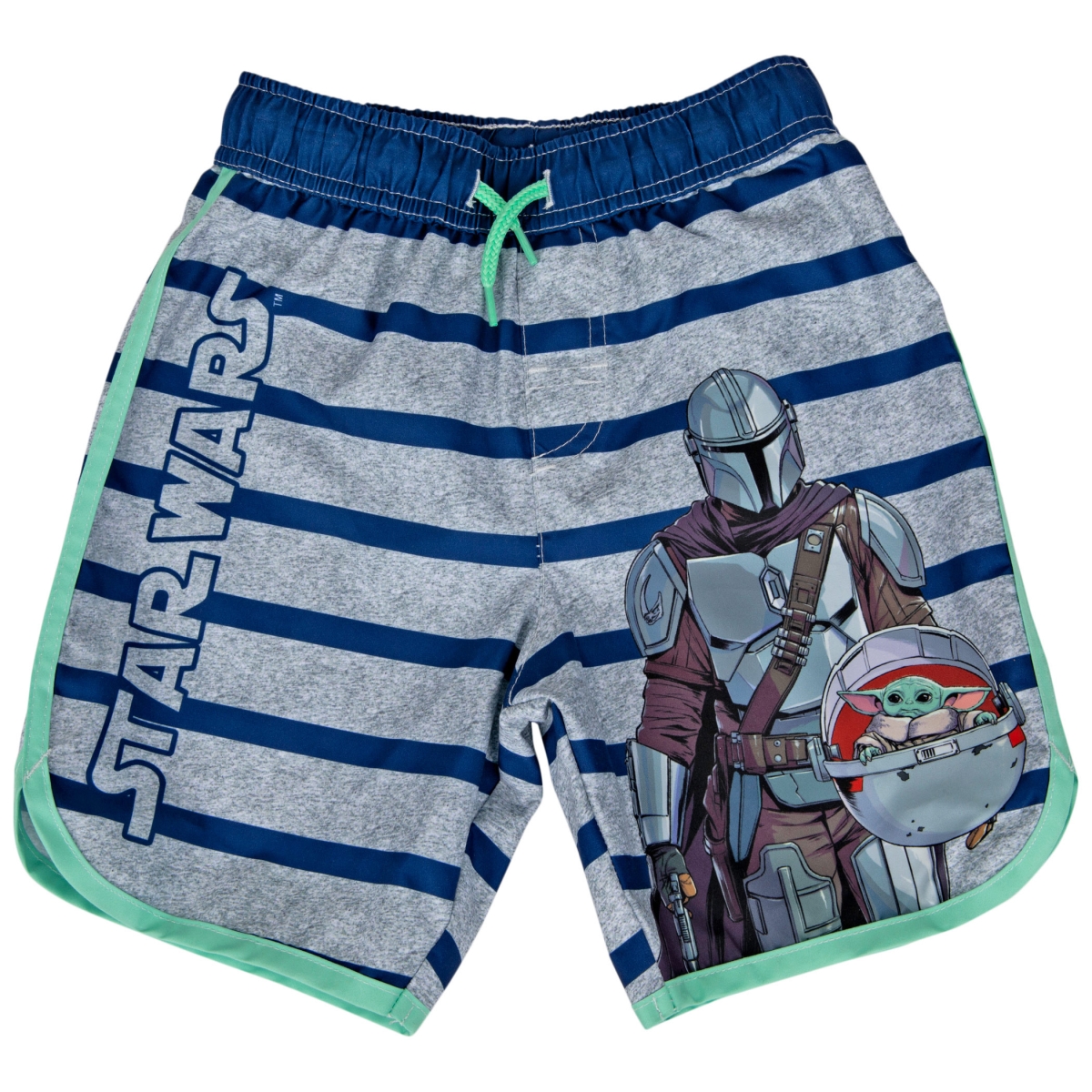 Picture of Star Wars 829934-size4 Star Wars the Mandalorian & The Child Grogu Youth Swim Shorts - Size 4