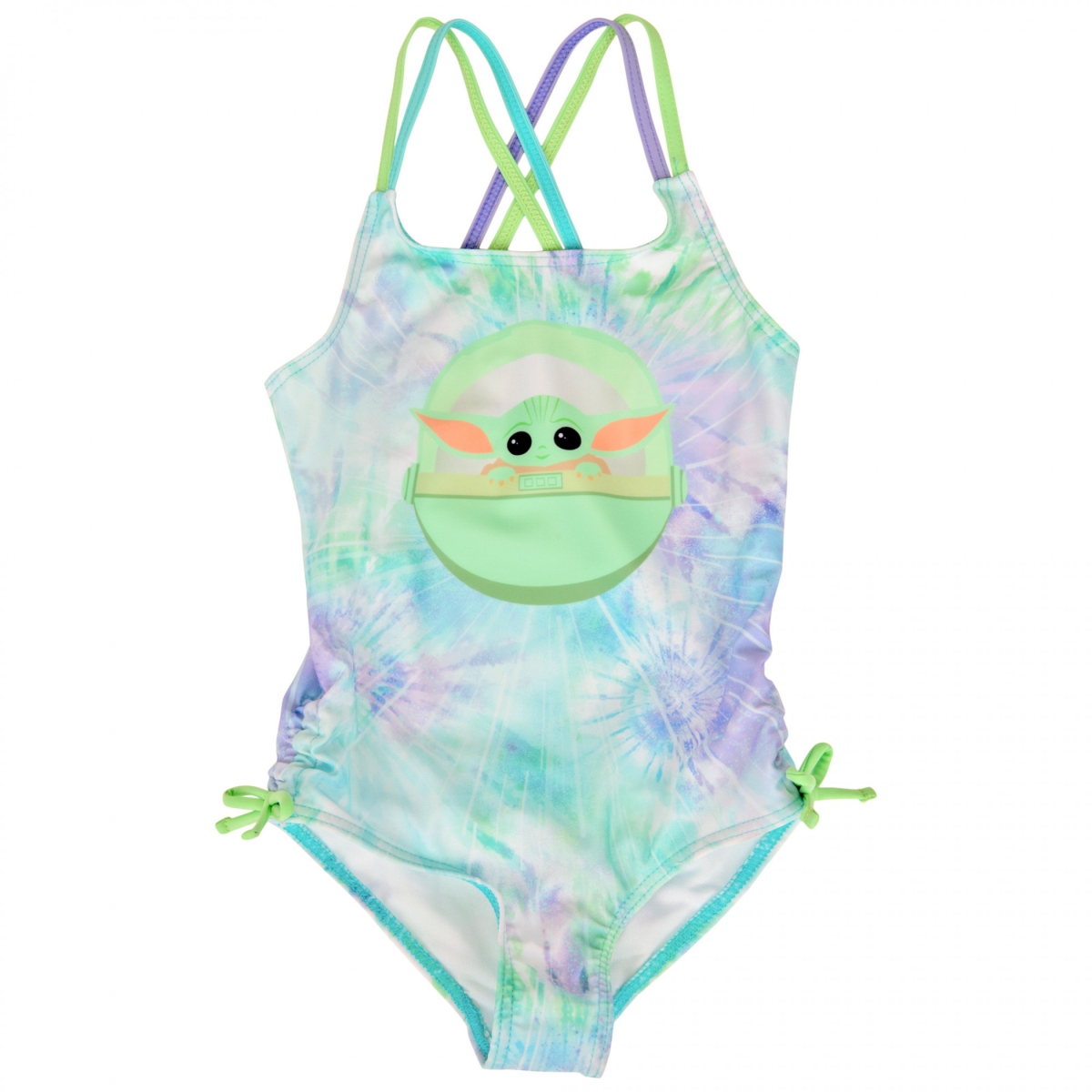 Picture of Star Wars 830096-size4 Star Wars the Child Grogu Tie Dye One Piece Swimsuit - Size 4