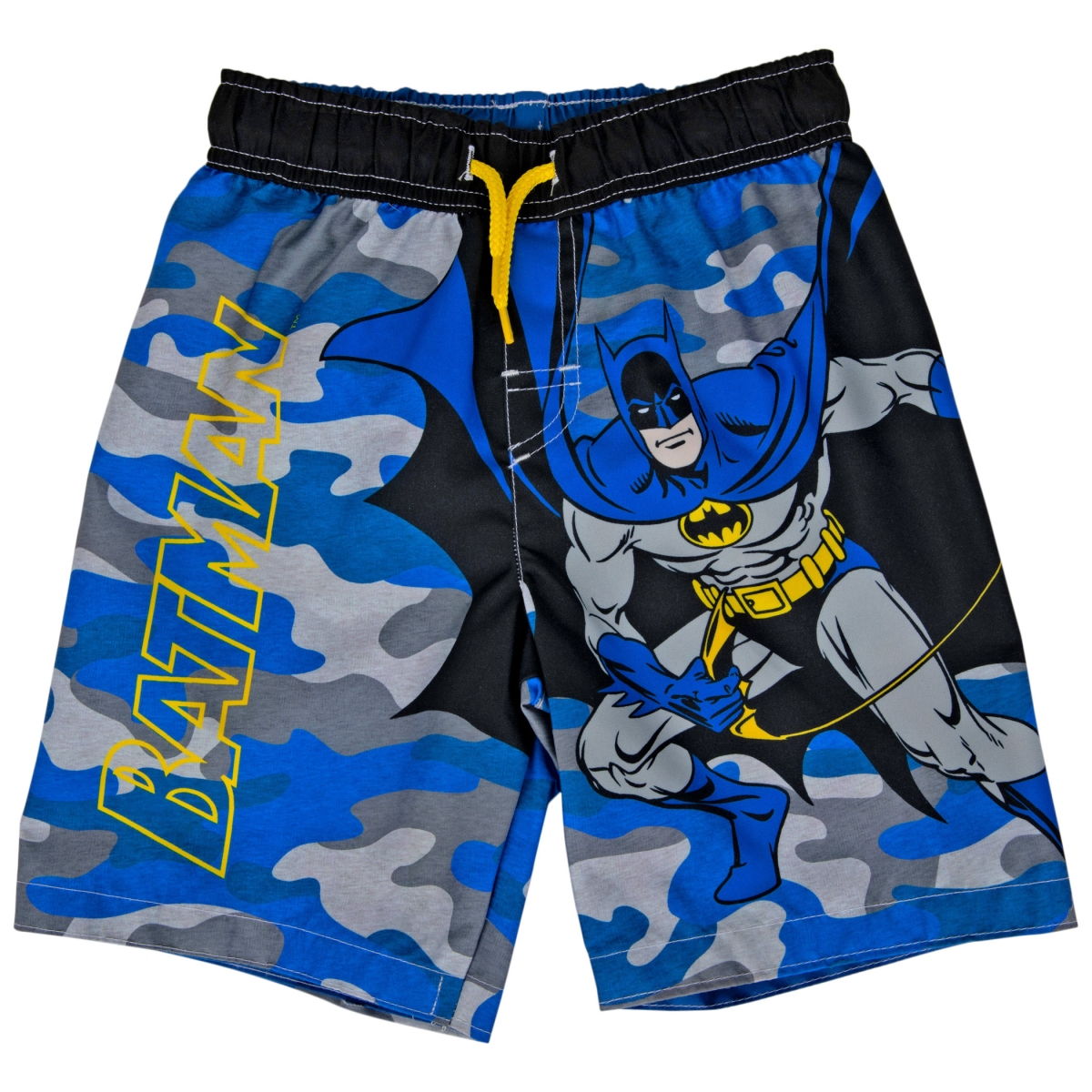 Picture of Batman 829958-size4 Batman Character on Camo Youth Swim Shorts - Size 4