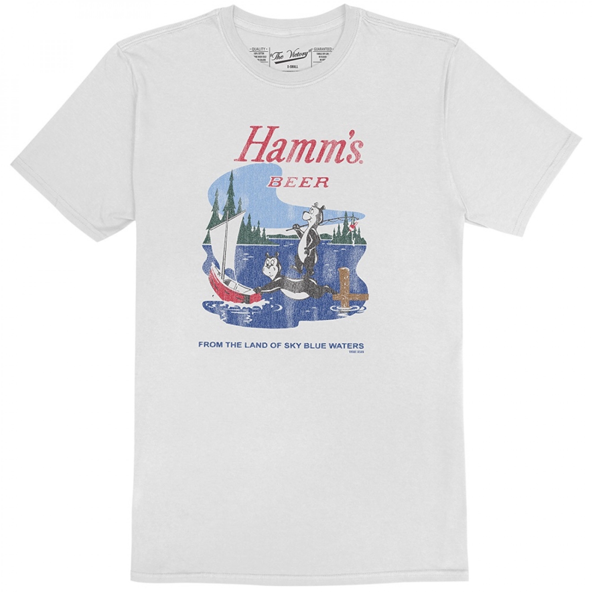 Beer Bears At the Lake Retro Style T-Shirt - Small