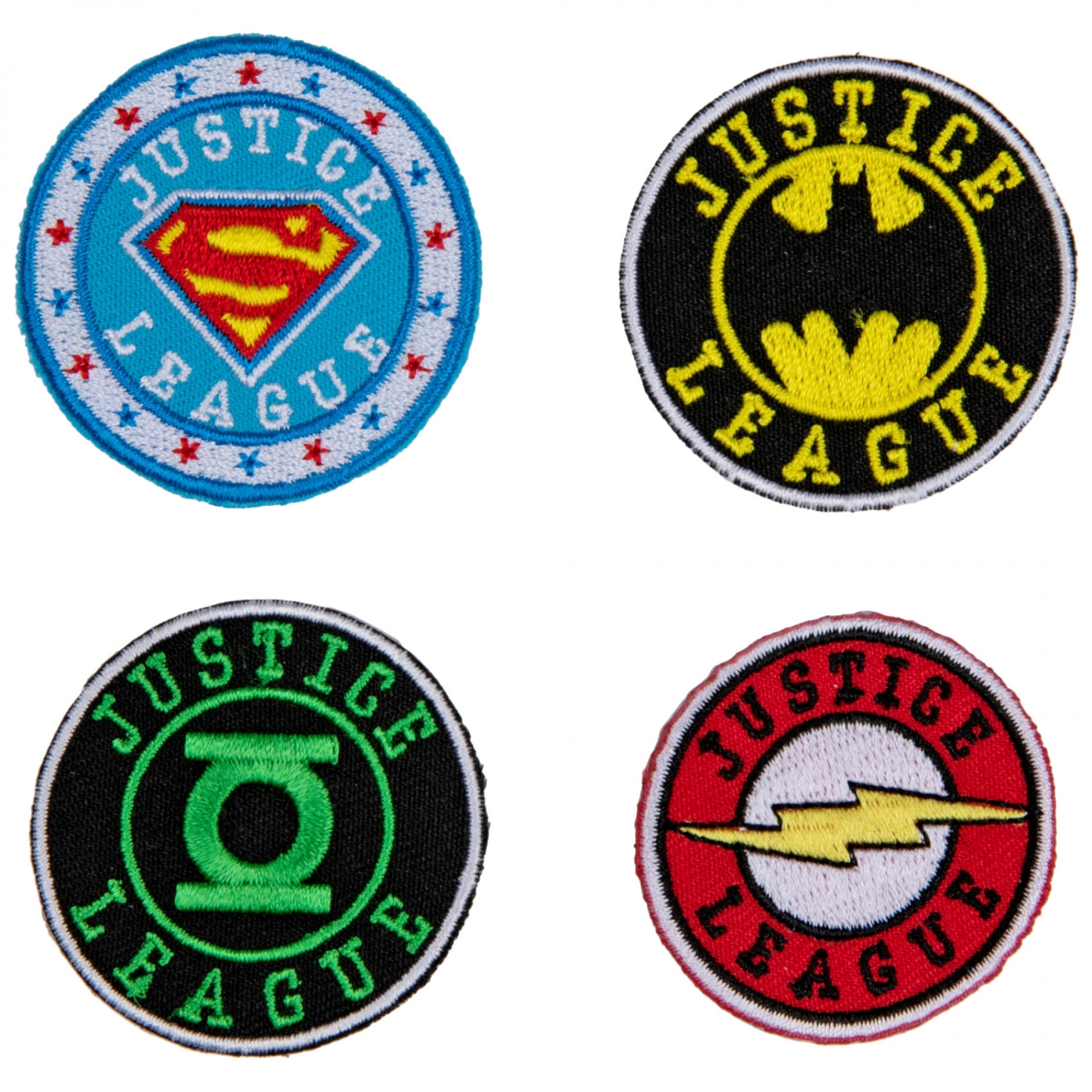 Picture of DC Heroes & Justice League 850493 DC Comics Justice League Emblems Assorted Mini Patches - 4 Count