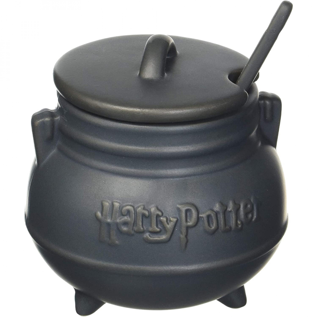 833446  Iron Cast Style Cauldron Ceramic Mug with Spoon