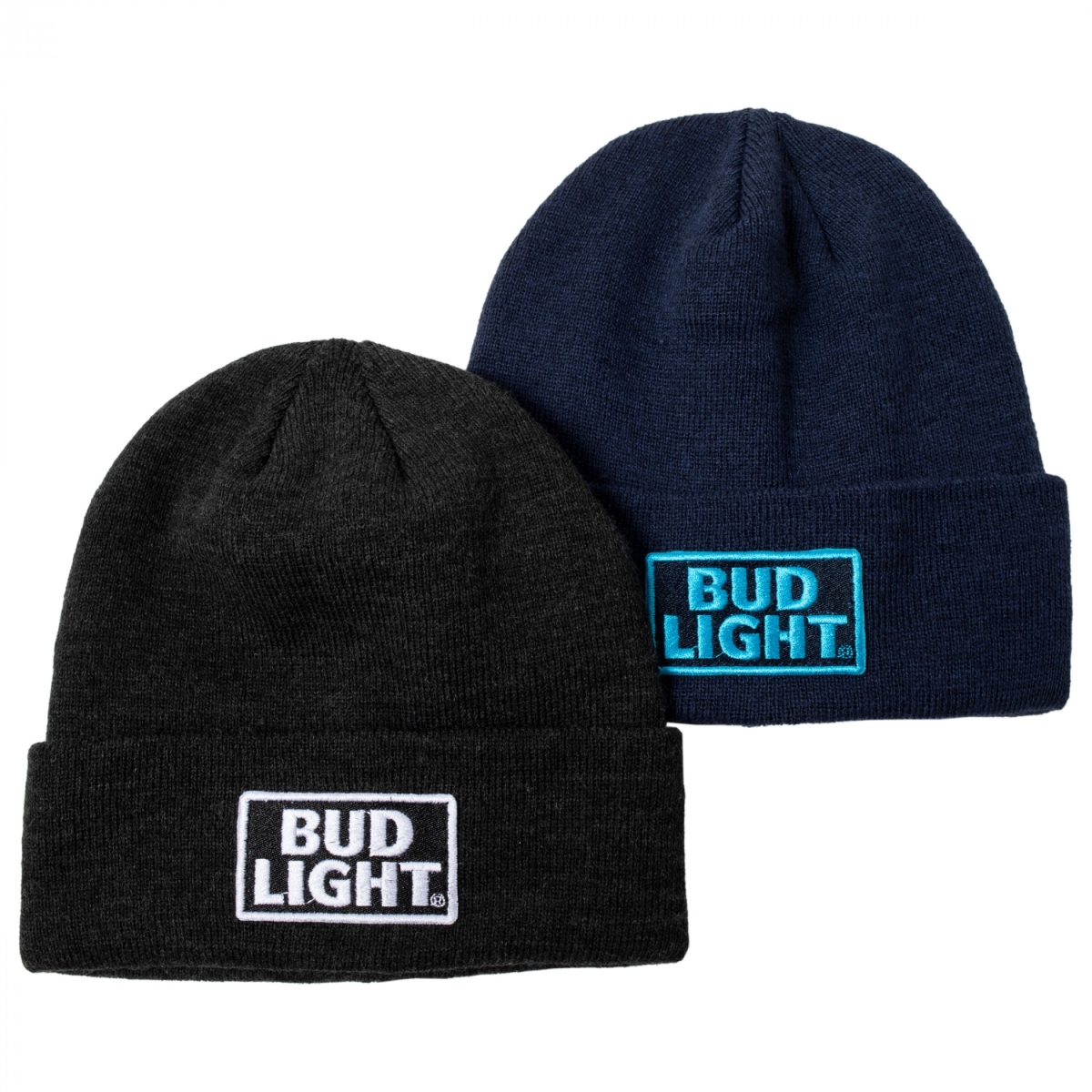 Picture of Bud Light 830452 Bud Light Square Label Knit Cuff Beanie - Pack of 2