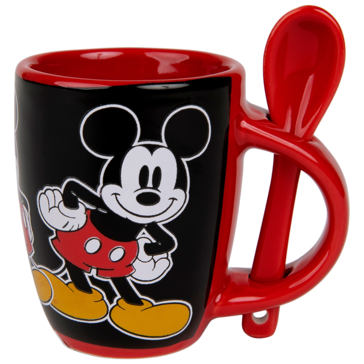 Picture of Mickey Mouse 847129 Disney Mickey Mouse Laughing Ceramic Espresso Mug with Spoon