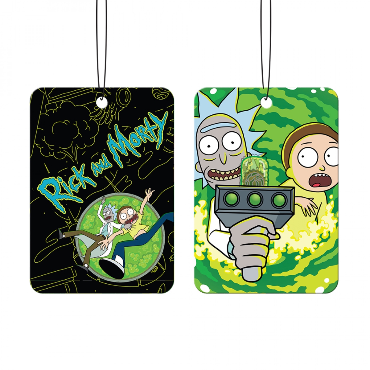 Picture of Rick & Morty 846420 Rick & Morty Characters with Portal Gun Air Freshener - Pack of 2