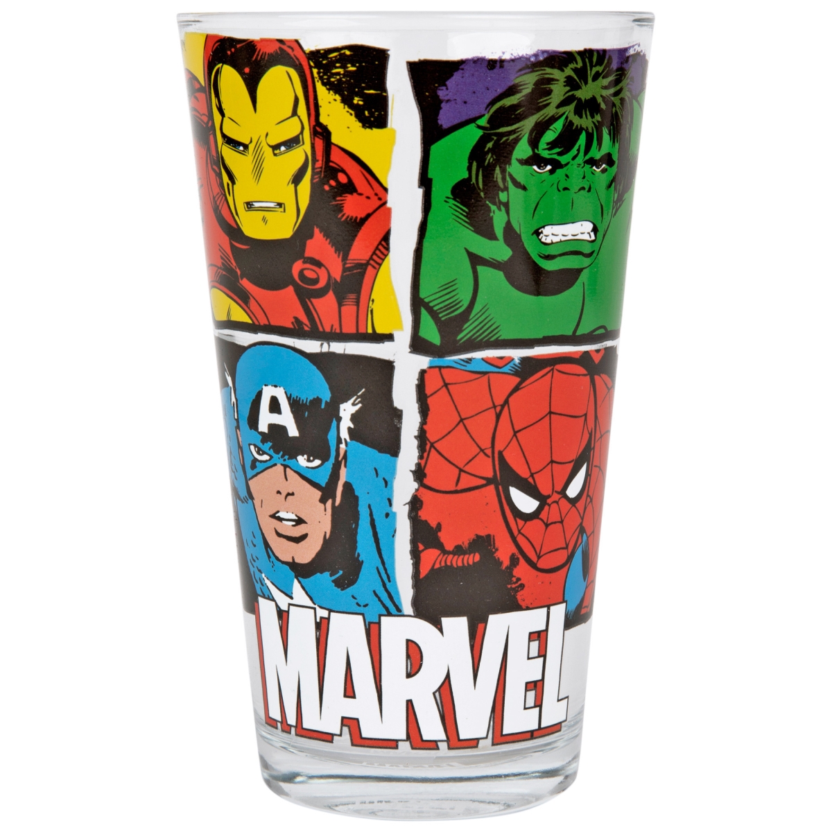 Picture of Avengers 832353 Avengers Marvel Comics Classic Retro-Styled Four Heroes Pub Glass