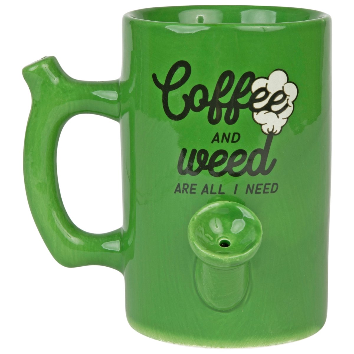 Picture of Pop Culture 846840 10 oz Coffee & Weed is All I Need Novelty Ceramic Mug