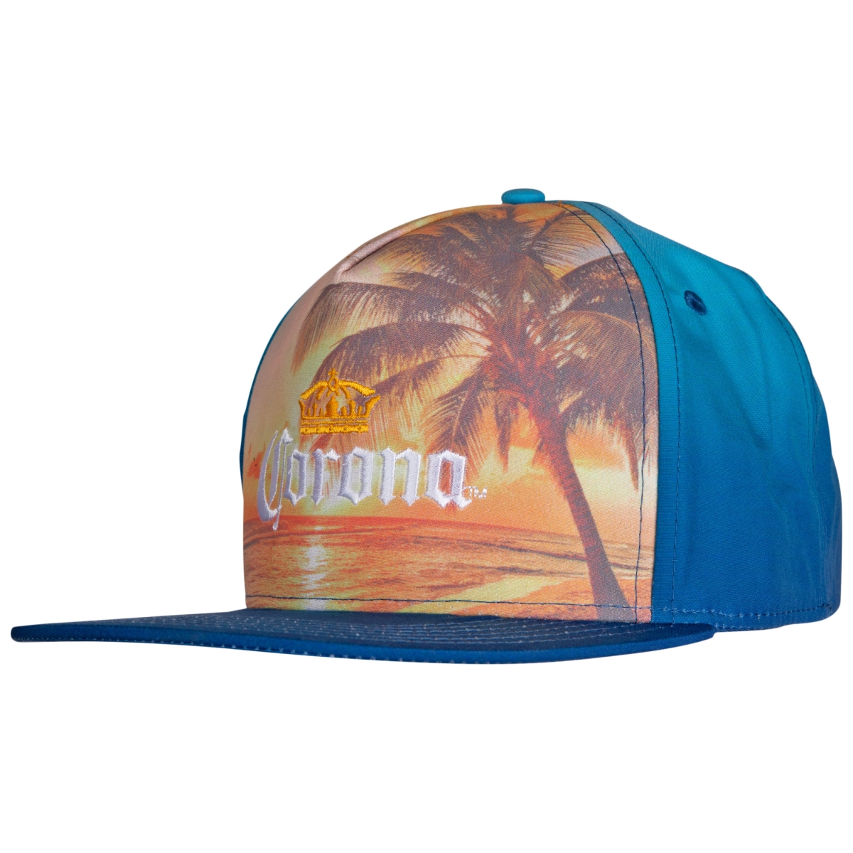 Picture of Corona Extra 834570 Corona Find Your Beach Logo with Print Snapback Hat