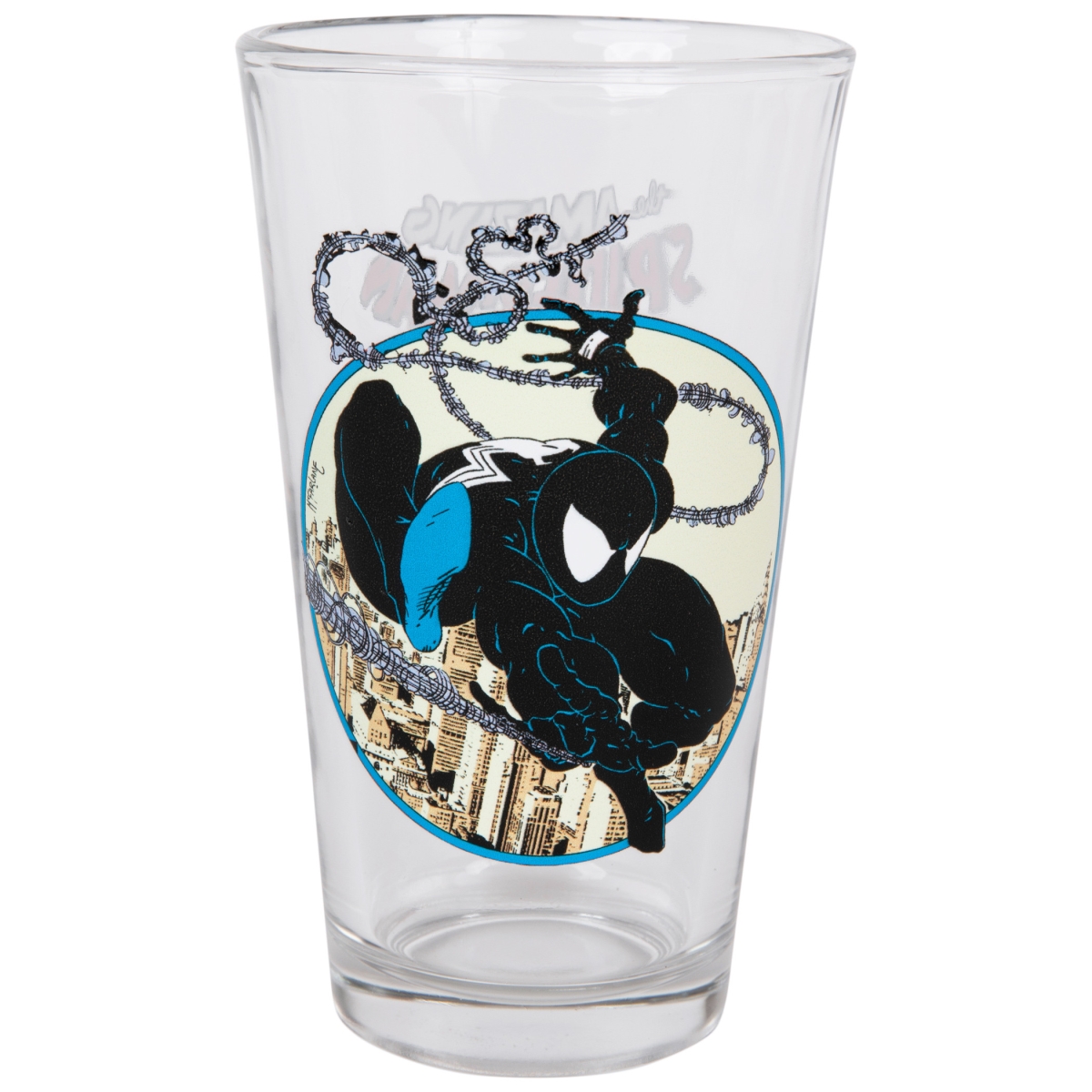 Picture of Spider-Man 834292 Spider-Man Marvel Comics Classic Black-Suit Web Slinging Toon Tumblers Pint Glass