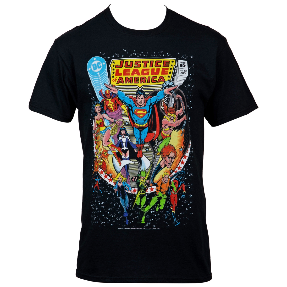 tsjla217cvr-s  of America No. 217 Cover Mens T-Shirt, Black - Small -  Justice League