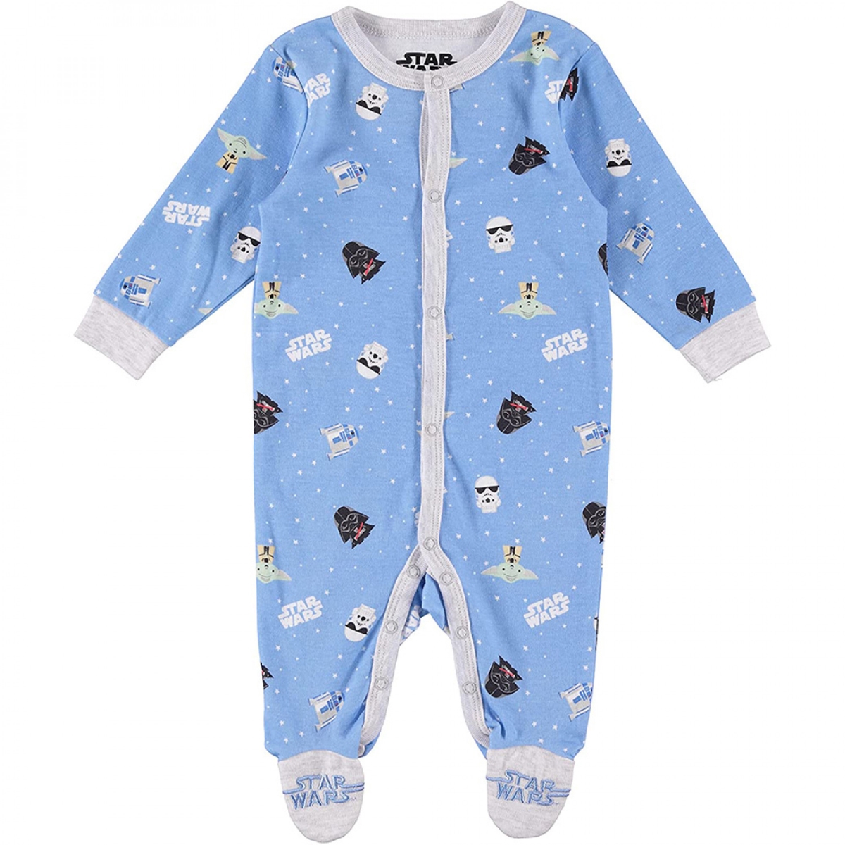 831987-0-3months Original Trilogy Cute Characters Sleep & Play Footed Pajamas, 0-3 Months