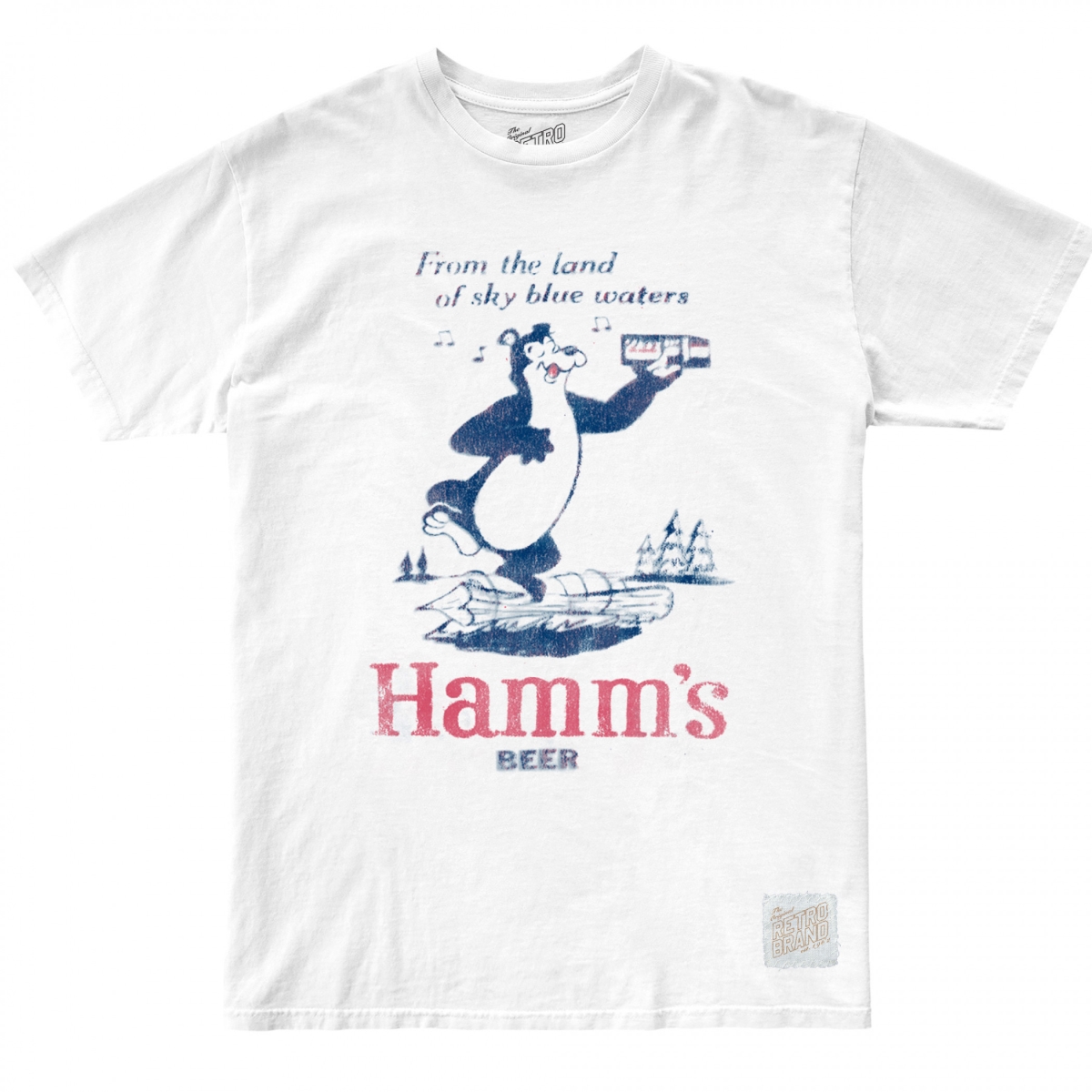 Beer from the Land of Land of Sky Blue Waters Bear Mens T-Shirt, White - 2XL