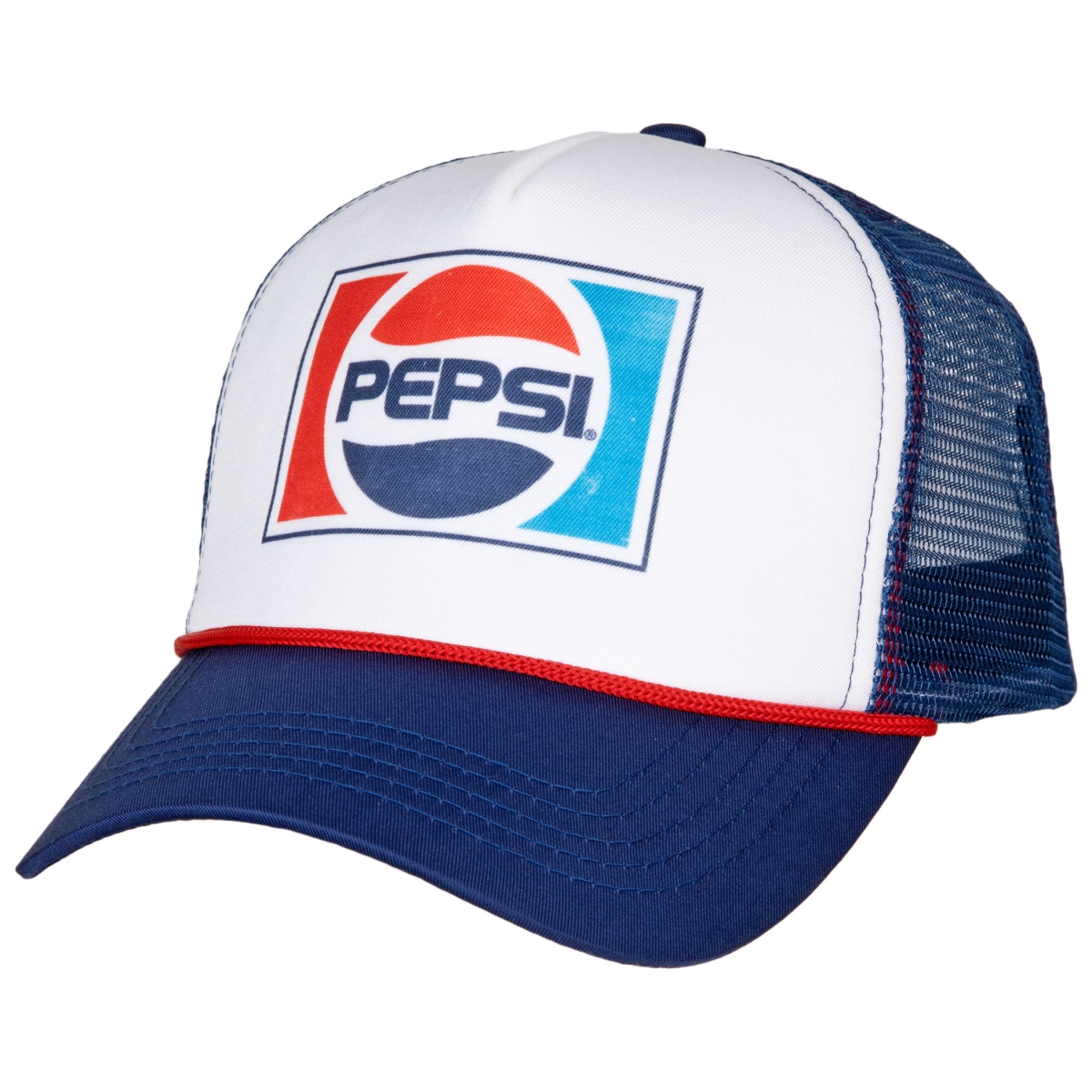 Classic Logo Adjustable Trucker Hat, Blue & White -  Pepsi, PE711957