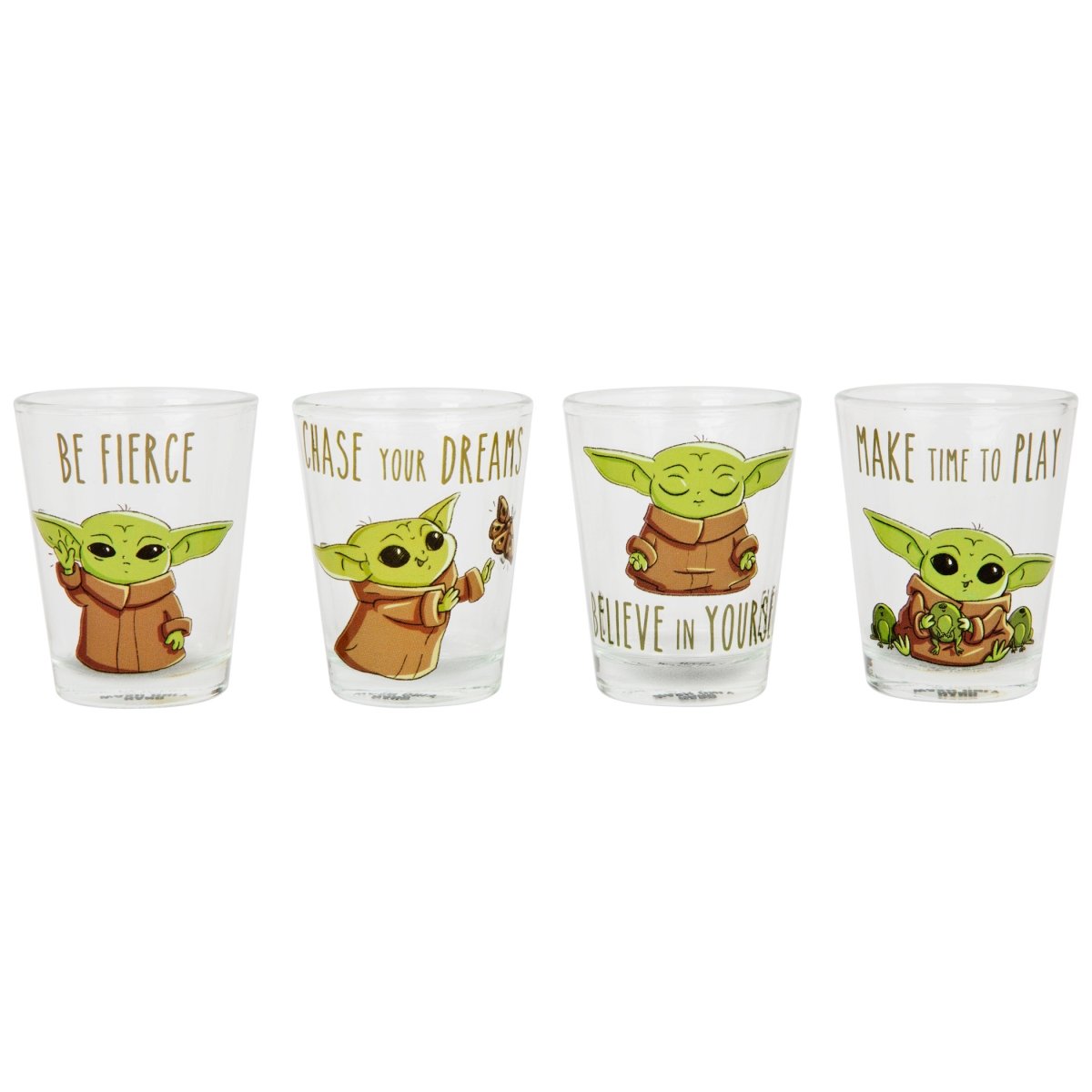 Picture of Star Wars 846072 The Mandalorian Grogus Wisdom Mini Glass Set, Clear - Pack of 4