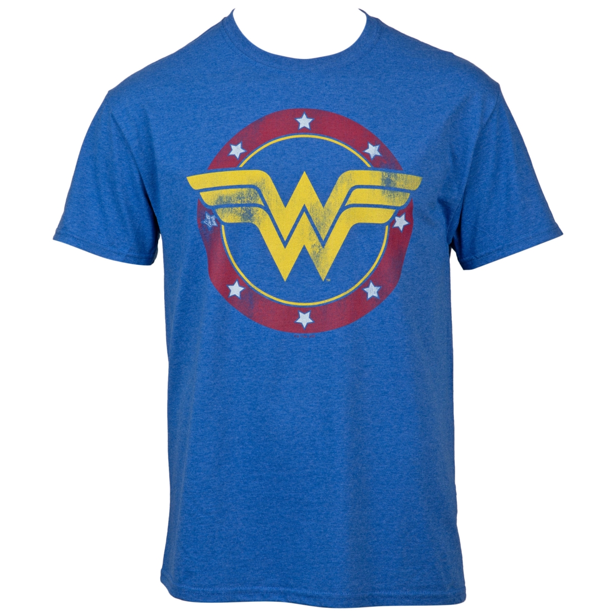 Washed Emblem Mens T-Shirt, Blue - Medium