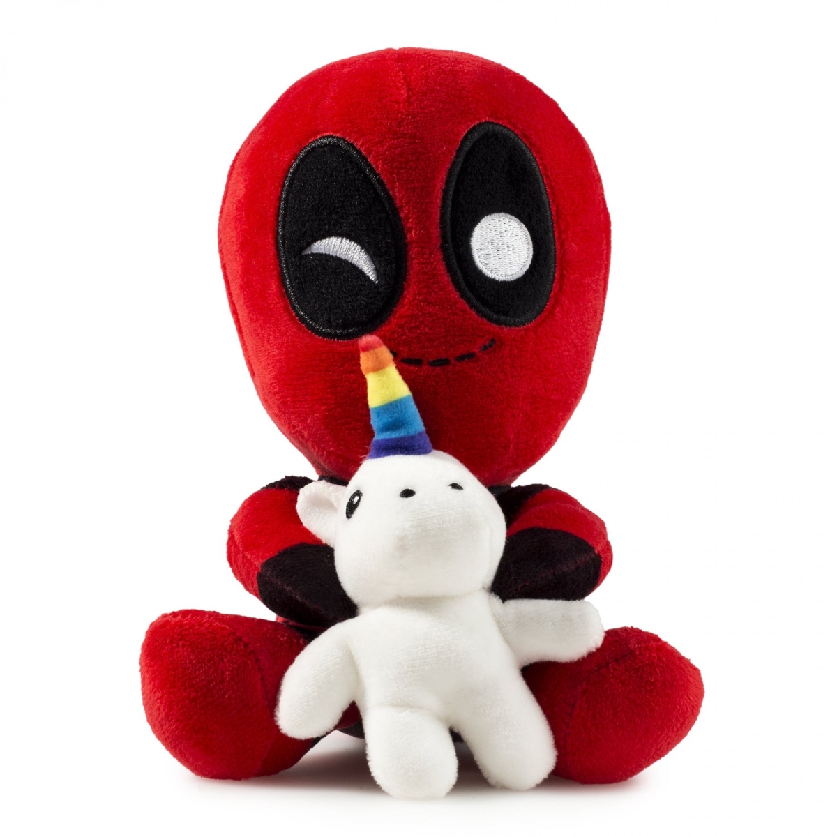 Picture of Deadpool 847352 7 in. Marvel Comics with Unicorn KidRobot Plush Doll, Red