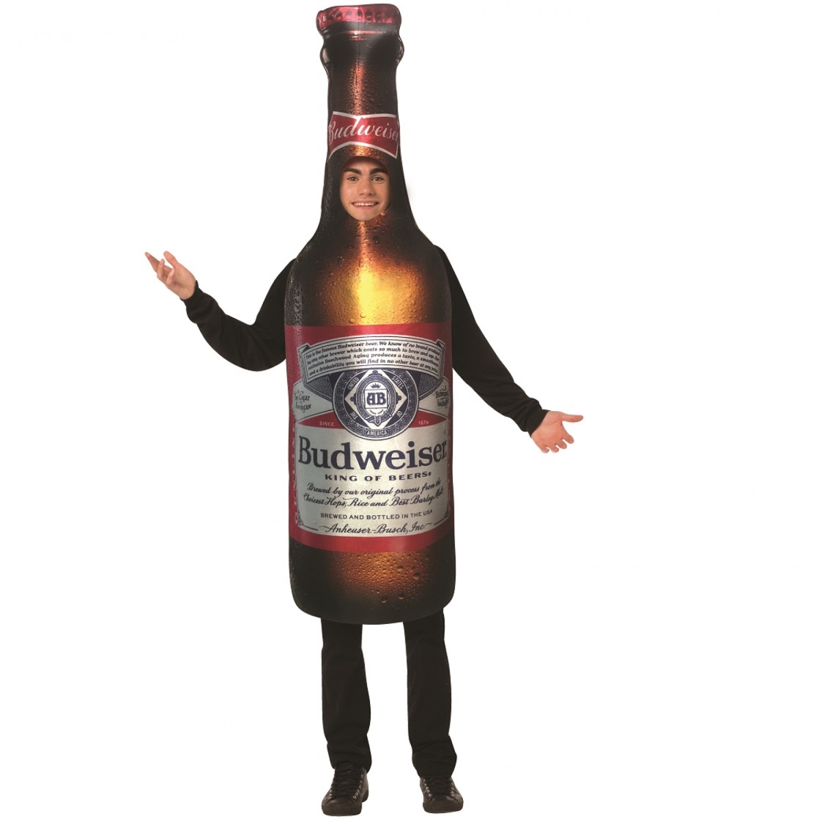 Picture of Budweiser 809907 Budweiser Beer Bottle Hooded Tunic Costume