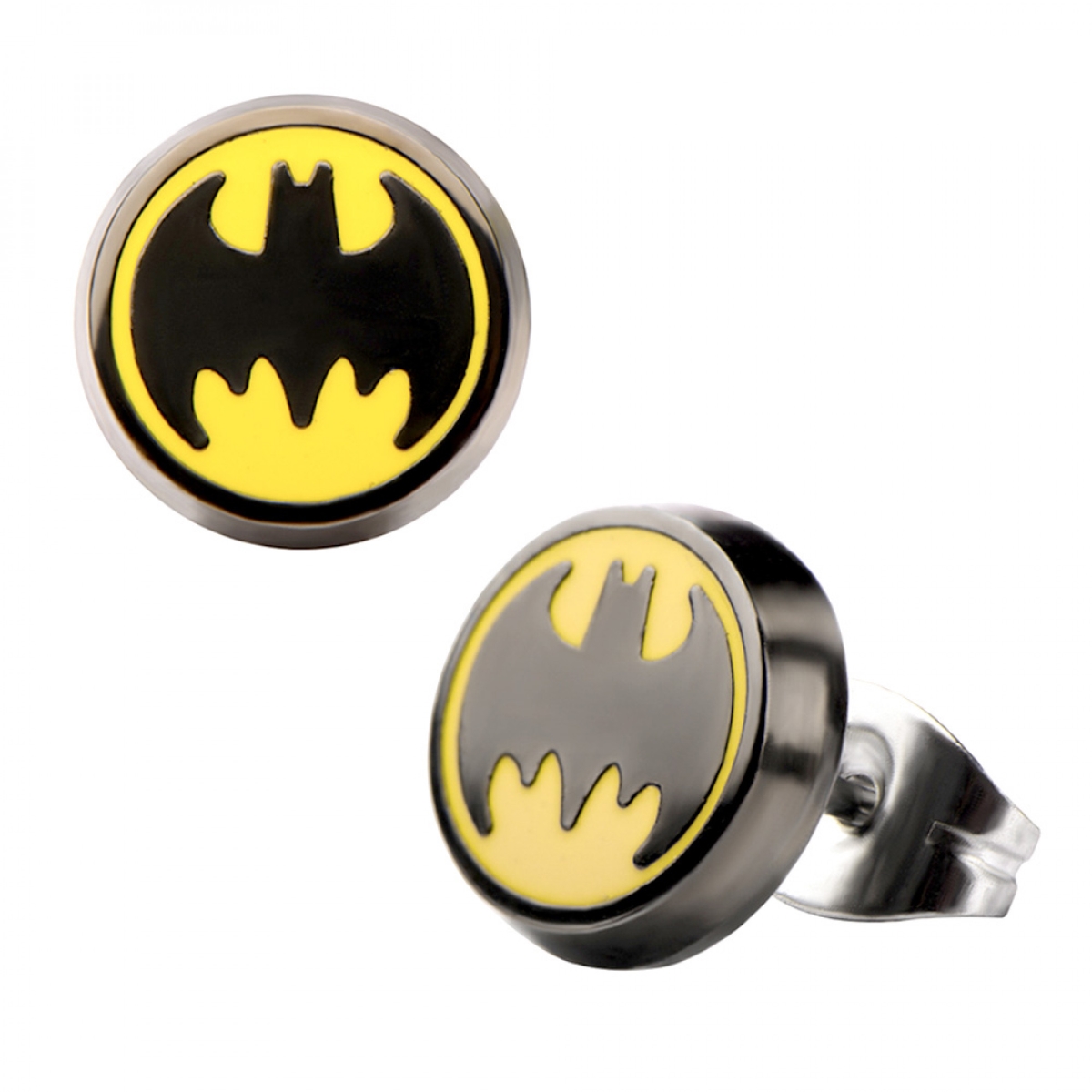 Picture of Batman 854477 Batman Symbol Round Stud Earrings