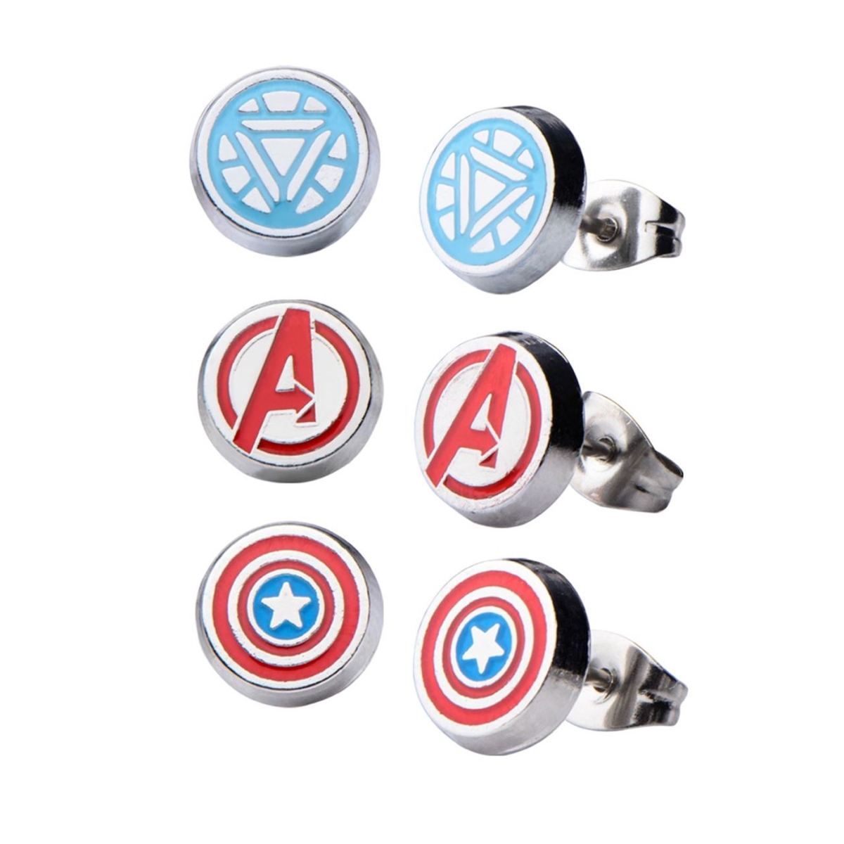 Picture of Avengers Endgame 111278 Avengers Captain America & Iron Man Stud Earring - Pack of 3