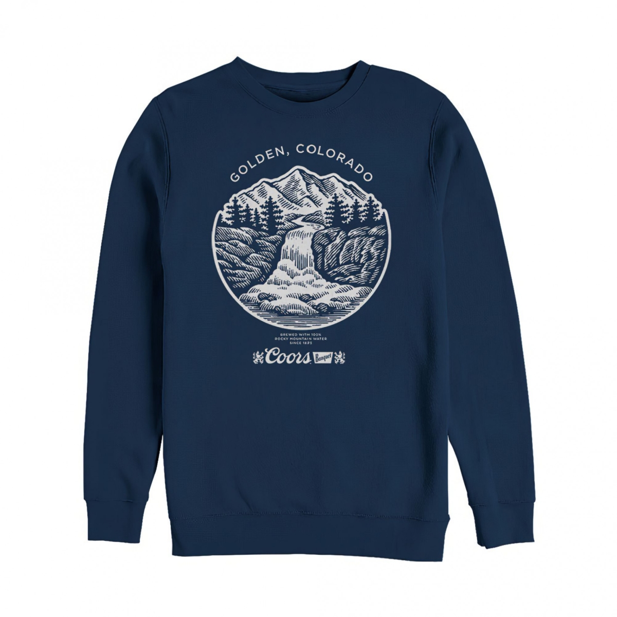 Banquet Waterfall Golden Colorado Crewneck Sweatshirt - Large