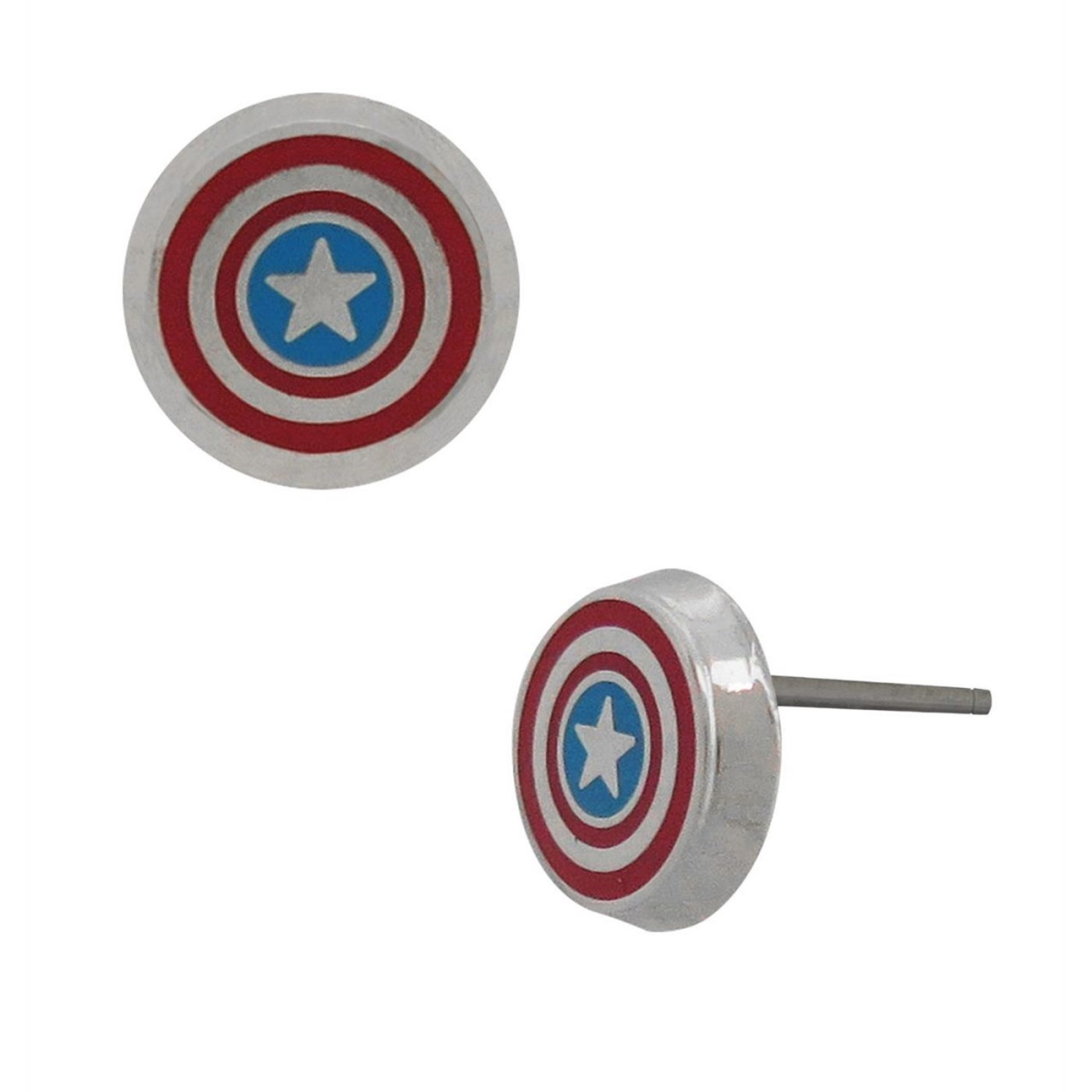 Picture of Captain America earcapshldstud Captain America Shield Stainless Steel Stud Earrings