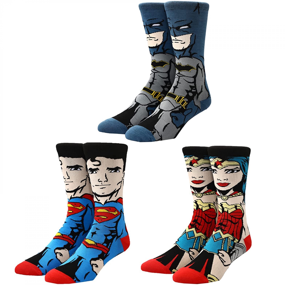 856561 DC Comics Justice League Crew Socks - 3 Pair -  DC Heroes & Justice League