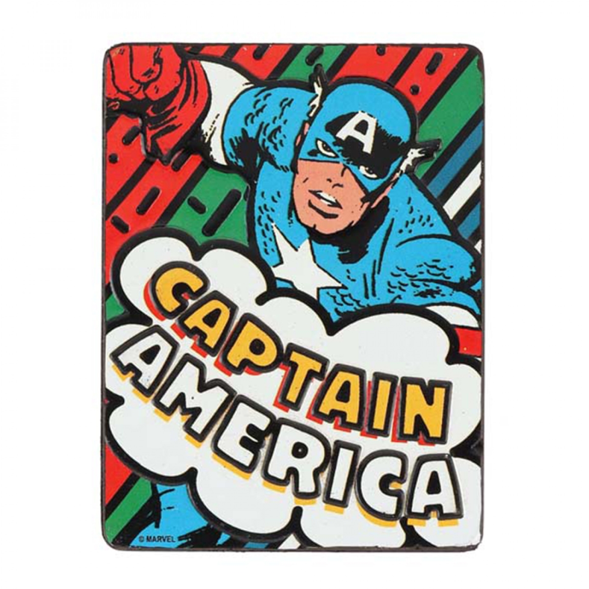 Picture of Captain America 838226 Marvel Comics Classic Captain America Character Embossed Tin Magnet