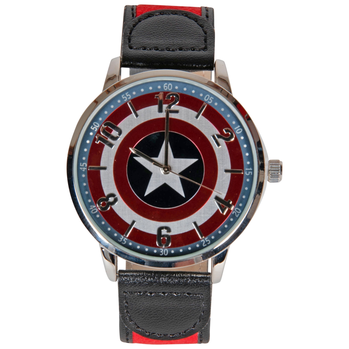 Picture of Captain America 849326 Marvel Comics Captain Americas Shield Watch with Leather Band