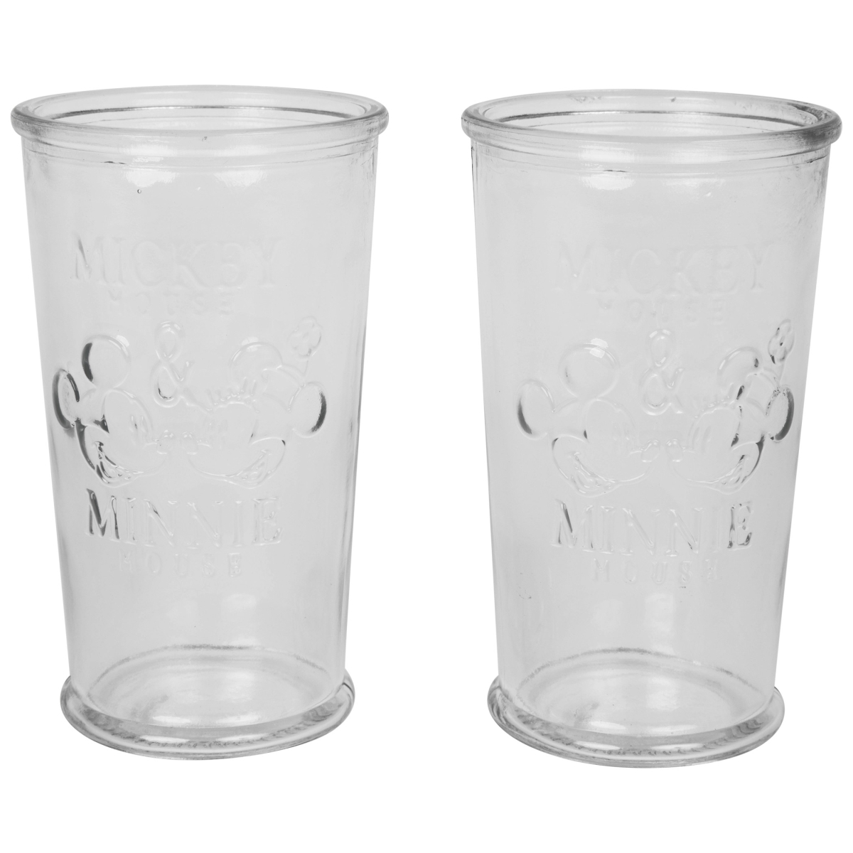 855514 Disney Mickey & Minnie Mouse Clear Glasses - Set of 2 -  Mickey Mouse