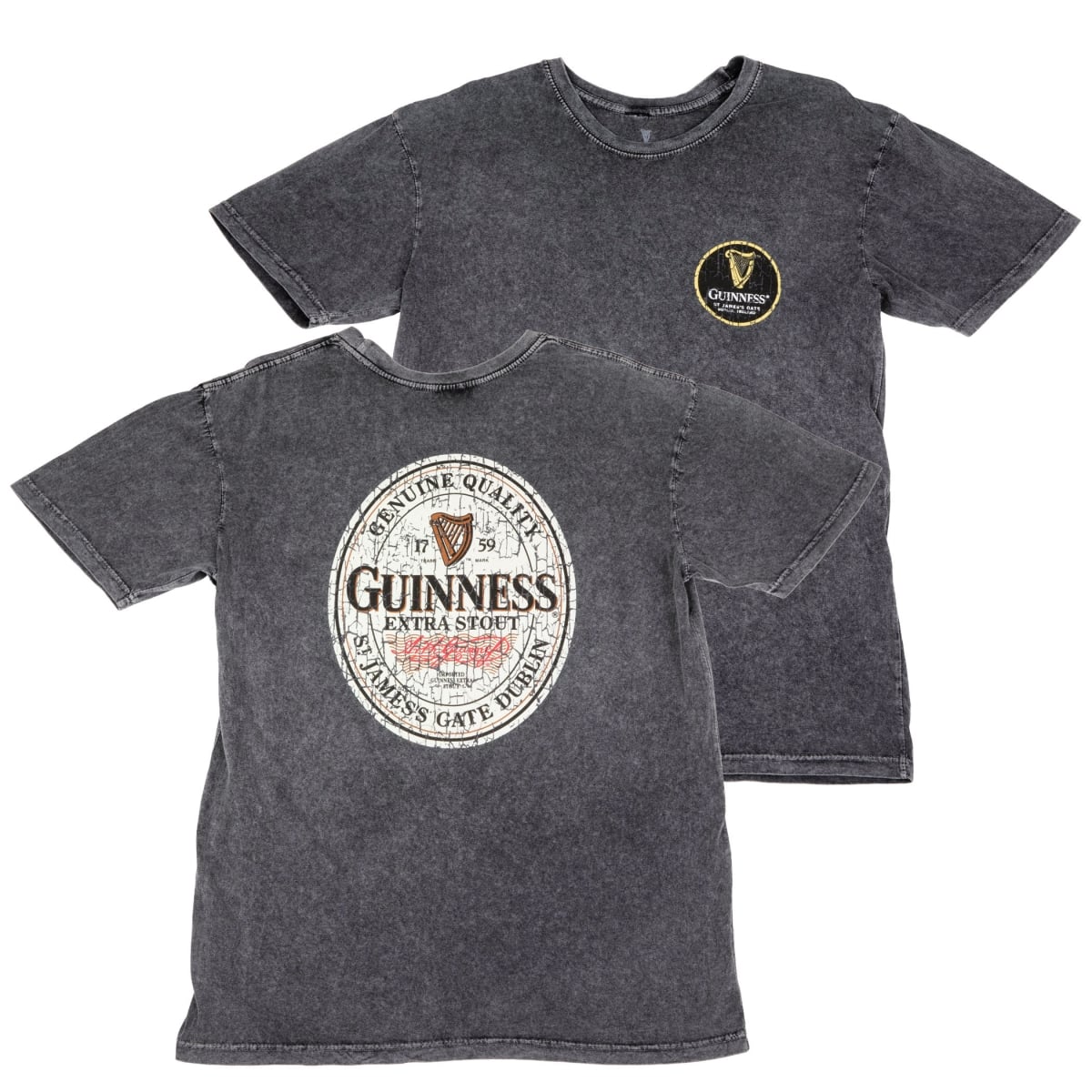 856644-large  Extra Stout Marble Wash Label Front & Back Print T-Shirt - Large