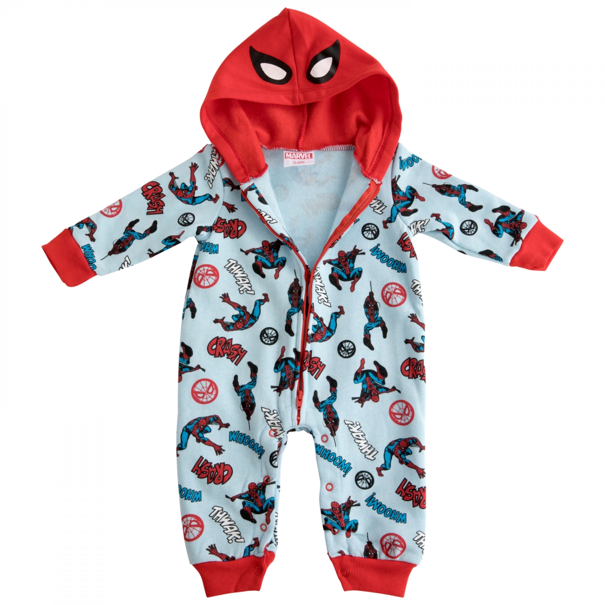 Comic Poses Infant Hooded Fleece Coveralls - 6-9 Months