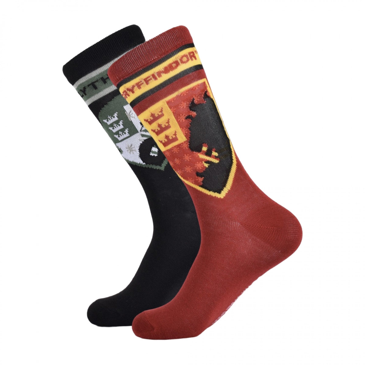 851405 Gryffindor & Slytherin House Crew Socks Boxed Set - Black & Red - 2-Pairs -  Harry Potter