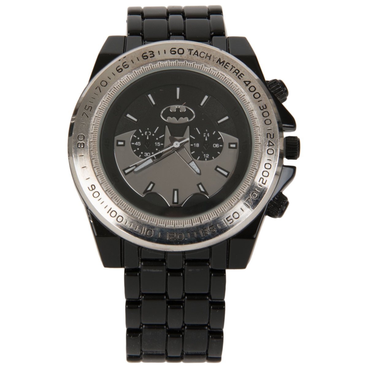Picture of Batman 859934 Chrome Logo Watch with Metal Band