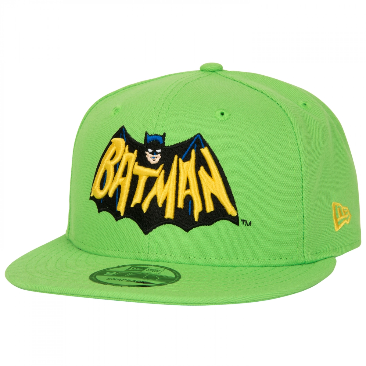 Picture of Batman 858225 1960S Colorway New Era 9Fifty Adjustable Hat - Lime Green - One Size