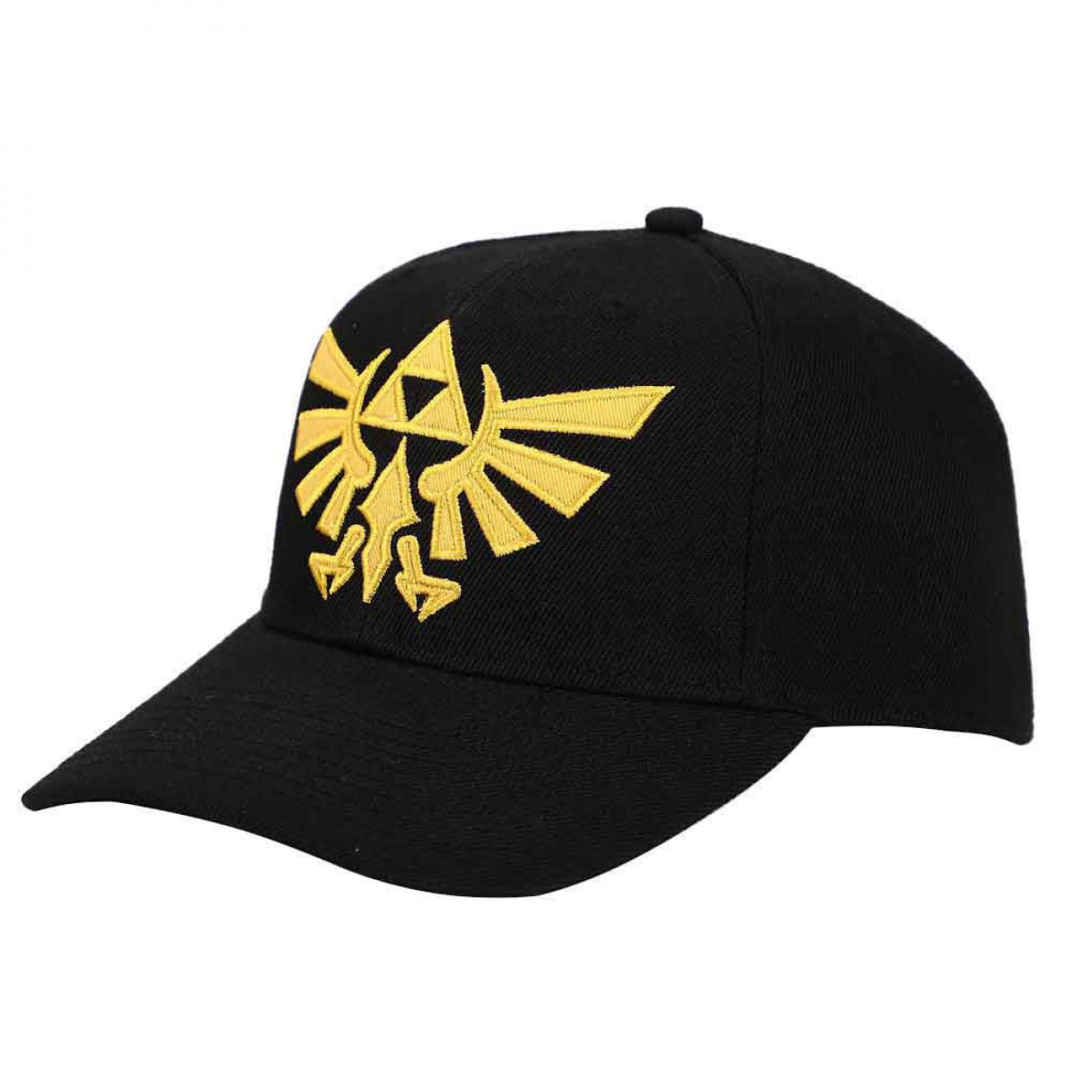 Picture of Zelda 862150 The Legend of Embroidered Hyrule Crest Snapback Hat, Black