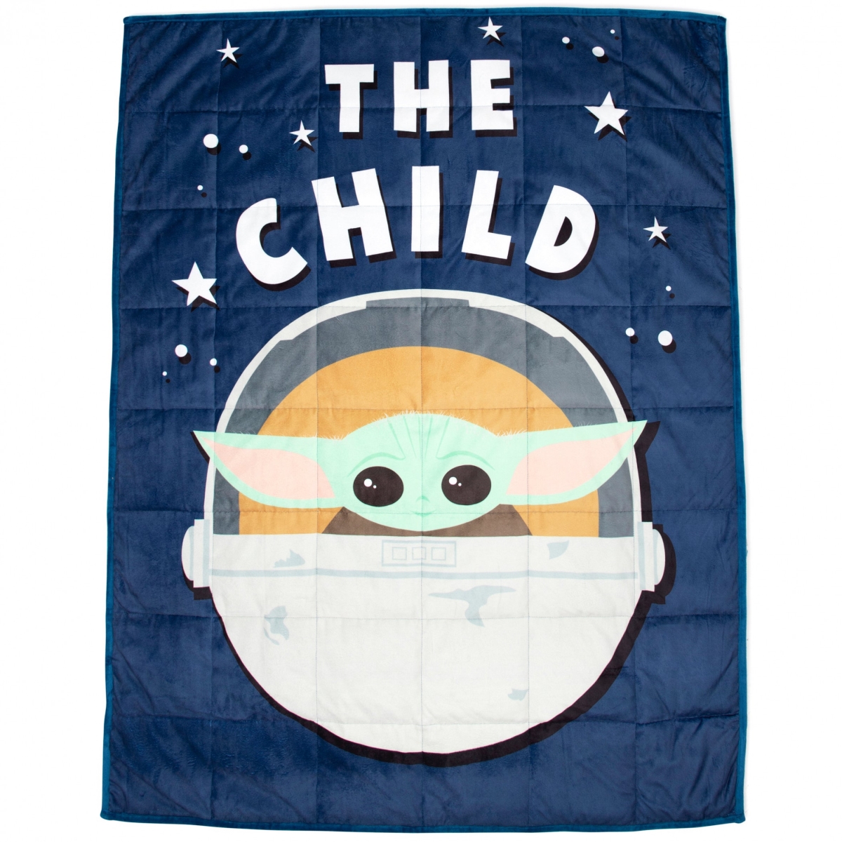 Picture of Star Wars 863116 The Mandalorian Grogu the Child Weighted Blanket, Blue