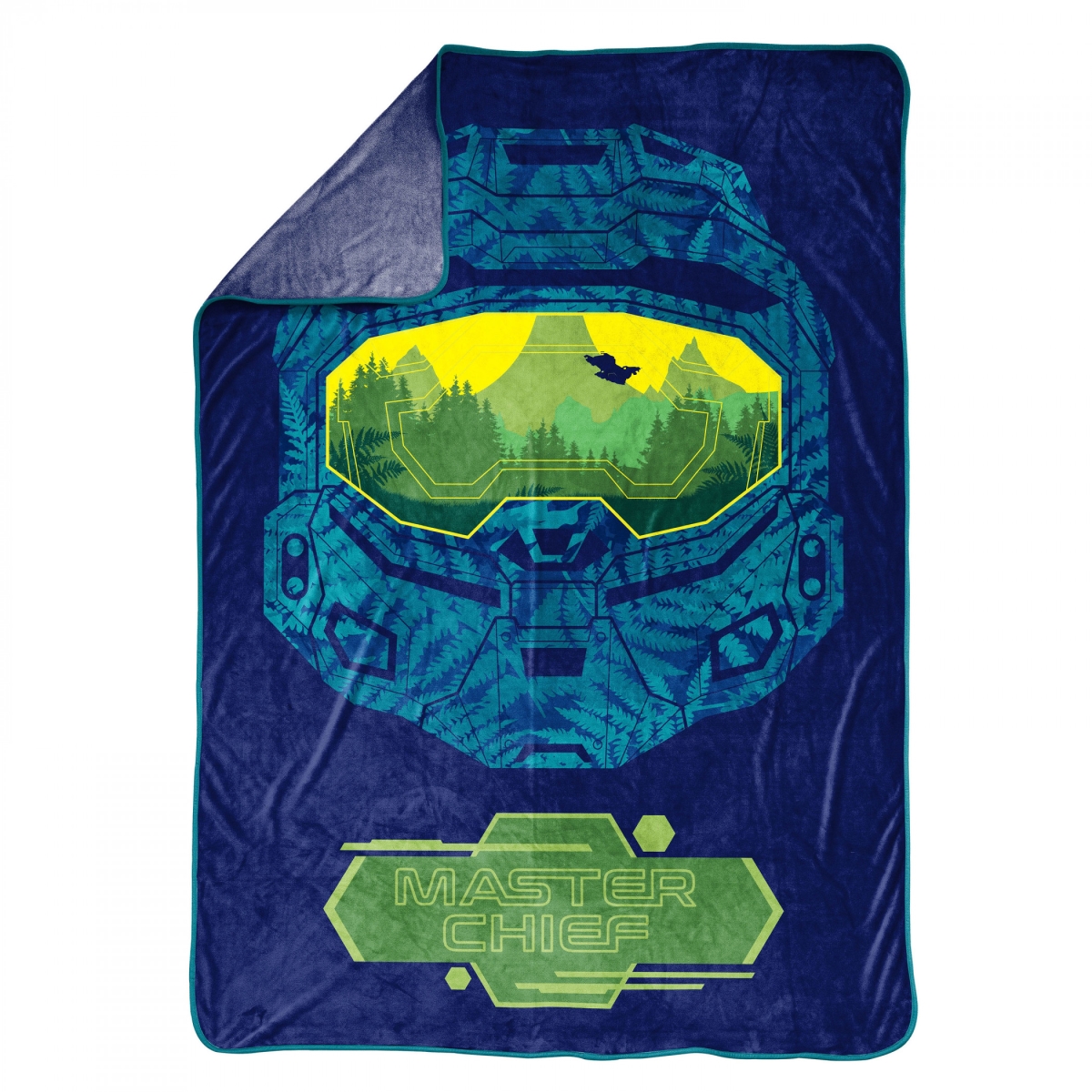 Picture of Halo 863119 Infinite Master Chief Throw Blanket, Blue