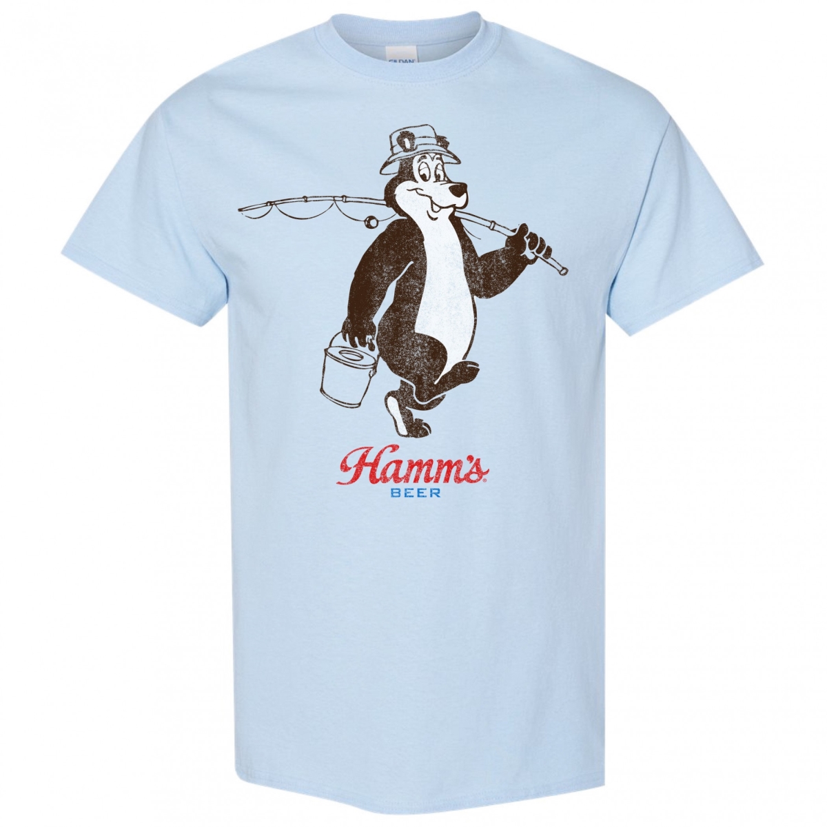 Beer Bear Gone Fishin T-Shirt, Blue - 3XL