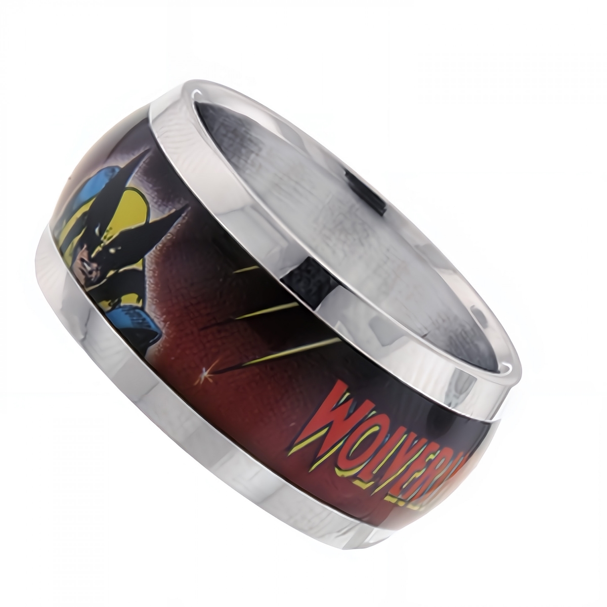 Wolverine  Wolverine Red & Black Logo Ring, Size 8