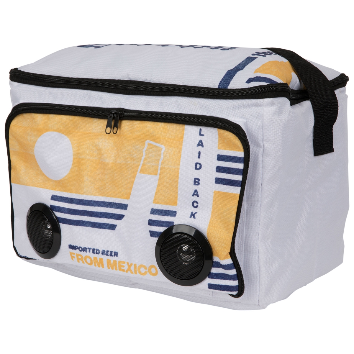 Picture of Corona Extra 861816 15.35 x 10.2 x 9 in. Corona Extra Beach Bottles Soft Cooler Bag with Bluetooth Speakers