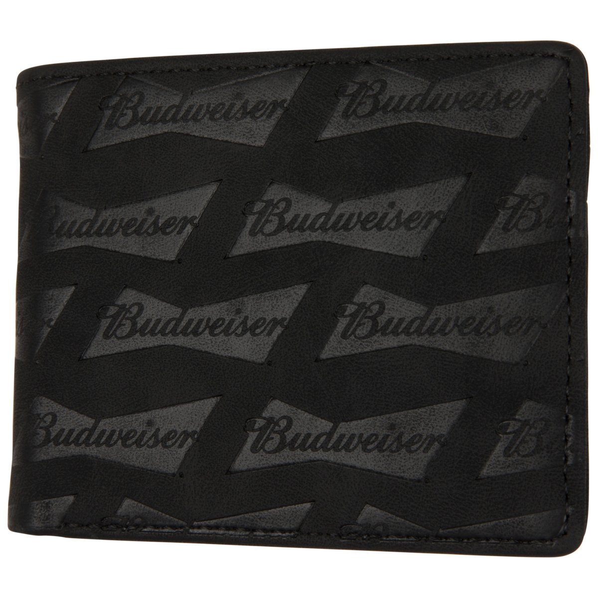 Picture of Budweiser 848440 Budweiser Black Bifold Wallet AOP Bowtie Deboss with ID Window